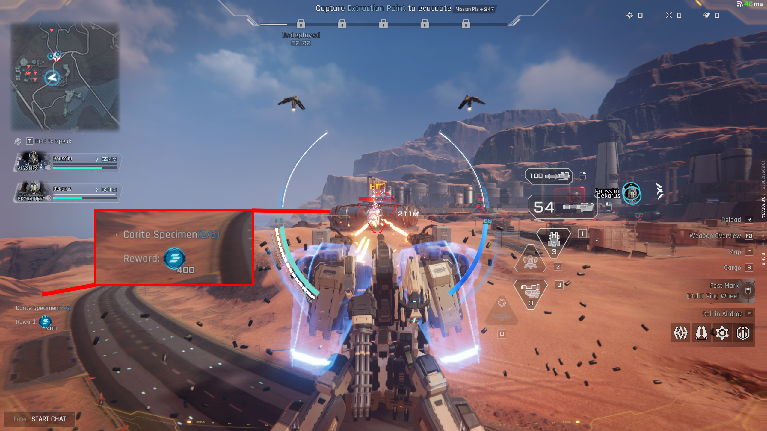 Mecha Break Matrix Credits: A screenshot of Mashmak gameplay with a section zoomed in, highlighting a challenge that rewards Matrix Credits.