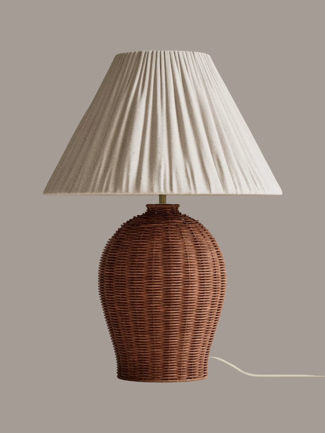 M&amp;amp;S, Wicker Pleated Shade Table Lamp