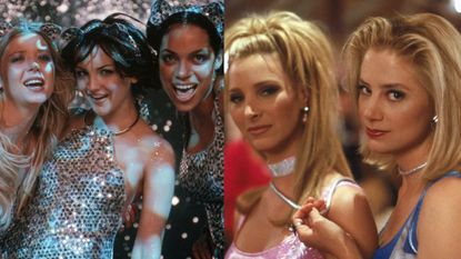 stills from movies about female friendship including josie and the pussycats and romy and michele