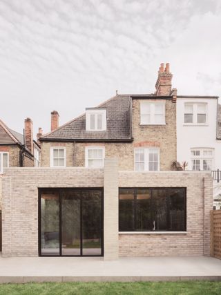 Rear facade looking in from the garden at RR Residence in Clapham, a London extension project