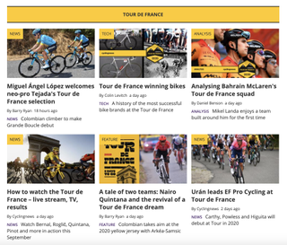 Cyclingnews TDF section