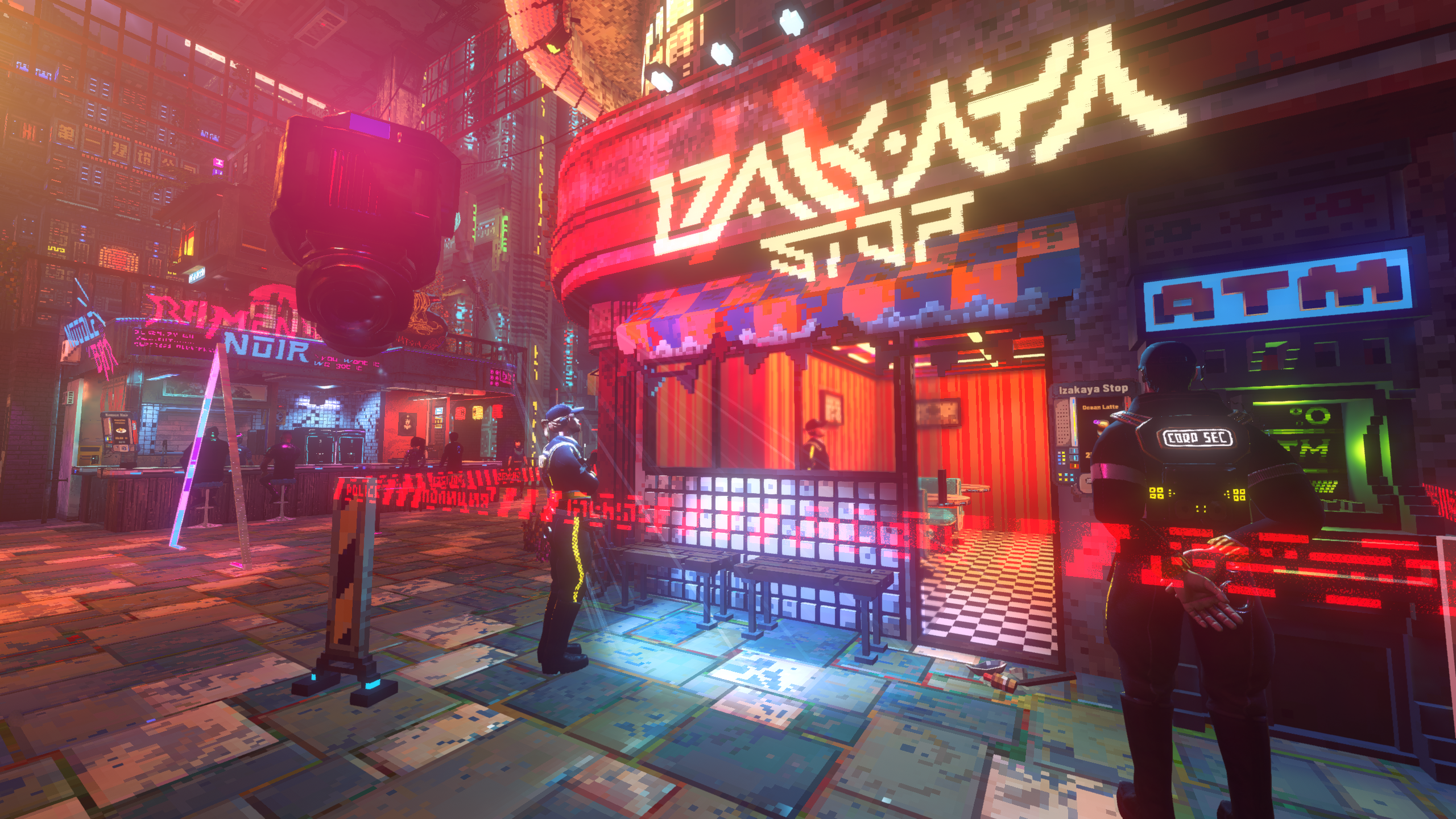 Nivalis Nights - an izekaya bar with a police perimiter outside