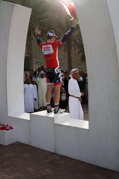 Andre Greipel (Lotto Belisol) on the podium