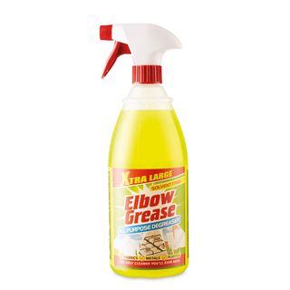 elbow grease spray cleaner with white background