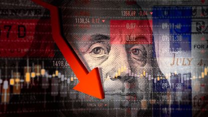 Photo illustration of the U.S. dollar falling