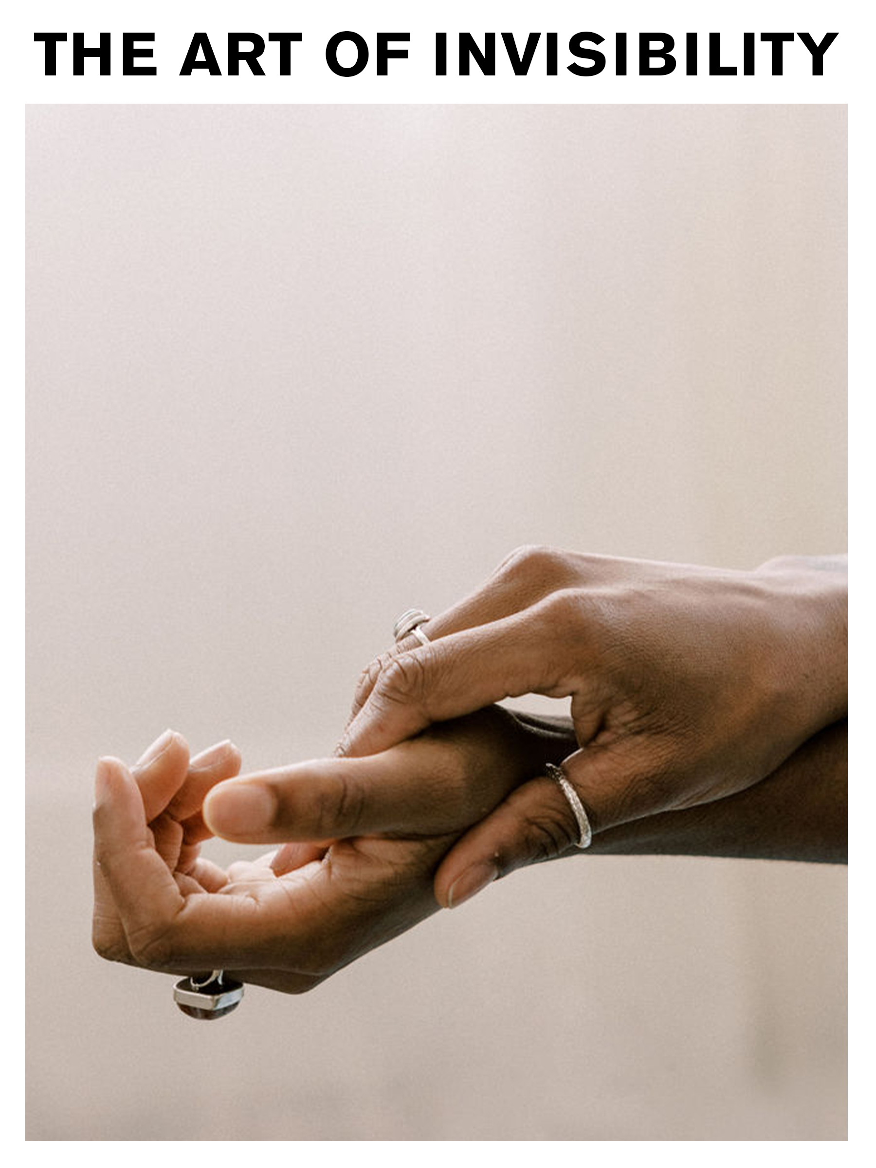 Two hands holding each other with the title 