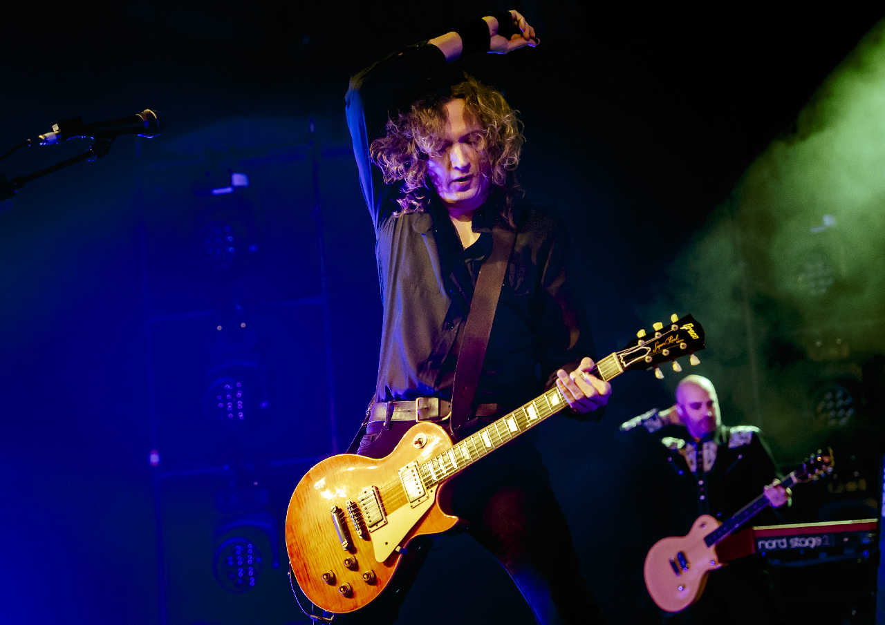 Dan Hawkins of The Darkness performs onstage during a concert at Alcatraz in Milan, Italy on October 16, 2025