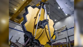 The James Webb Space Telescope&#039;s 21.3-foot (6.5 meter) diameter primary mirror.