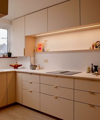 A white IKEA kitchen with custom doors from Plykea