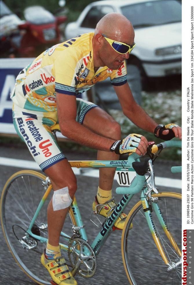 Marco Pantani in action during the 1998 Giro d'Italia, which he would win overall