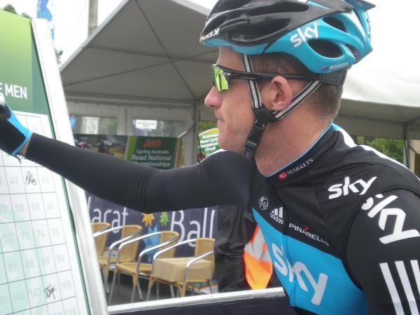 Michael Rogers got off the plane from Europe for racing for Sky for the first time in Ballarat.