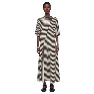 Cos Striped Jersey Midi Dress