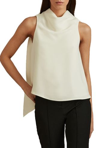 Simone Cowl Neck Sleeveless Trapeze Top