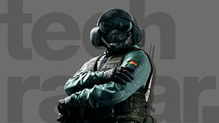 Best fps games: rainbow six siege character on a gray background