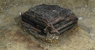 A wooden wishing well unearthed in Bavaria, Germany. 