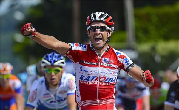 A jubliant Daniel Moreno (Katusha)