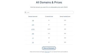 Domain Pricing