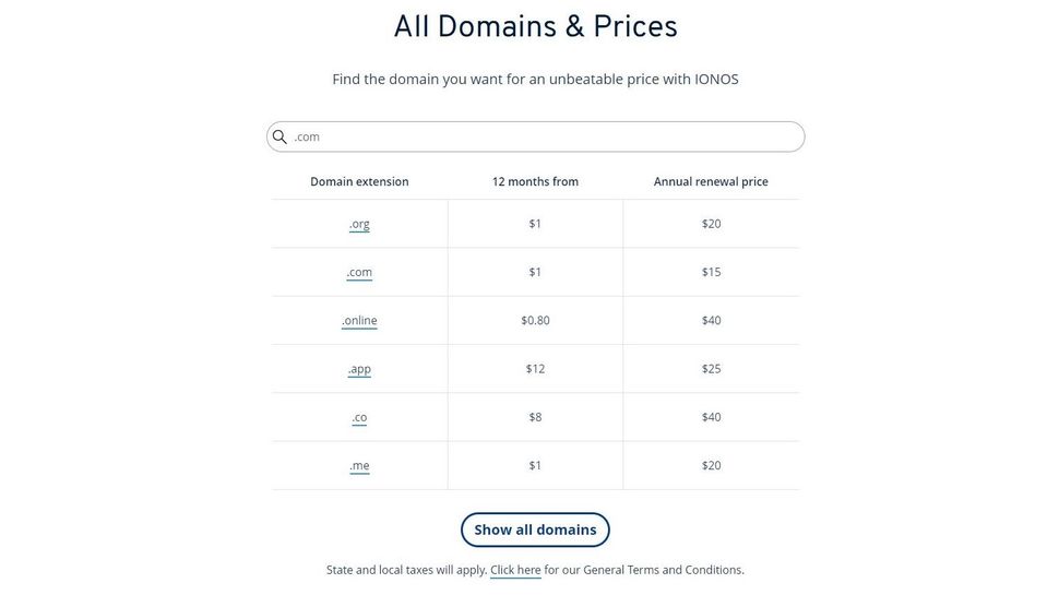 IONOS domain registration service review TechRadar