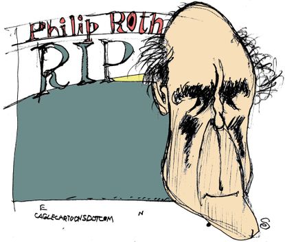 Editorial cartoon US Philip Roth RIP novelist fiction