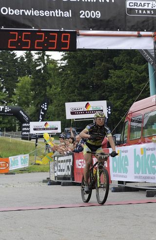 Hannes Genze led a Multivan Merida Biking Team one, two, three on stage six.