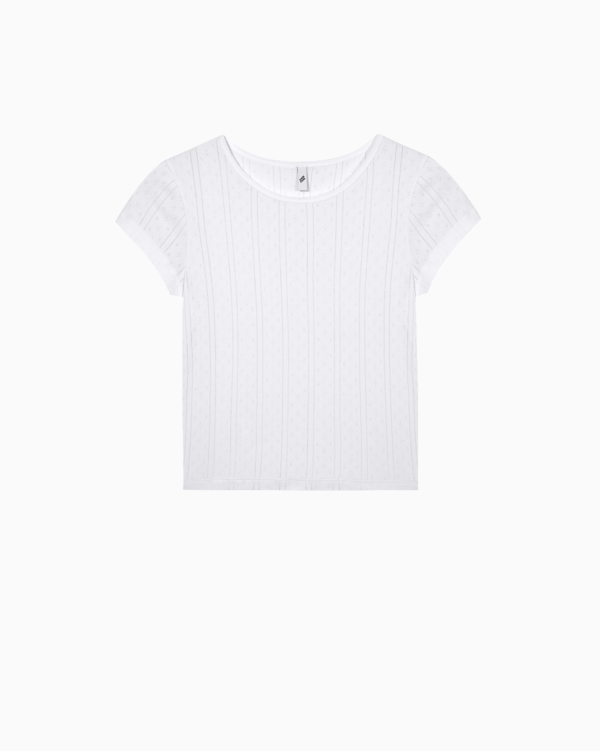 The Baby Tee: White Pointelle