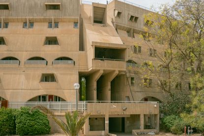Image from the AA Department of Tropical Architecture Archive showing concrete 20th century building Ram Karmi, Ben-Gurion University