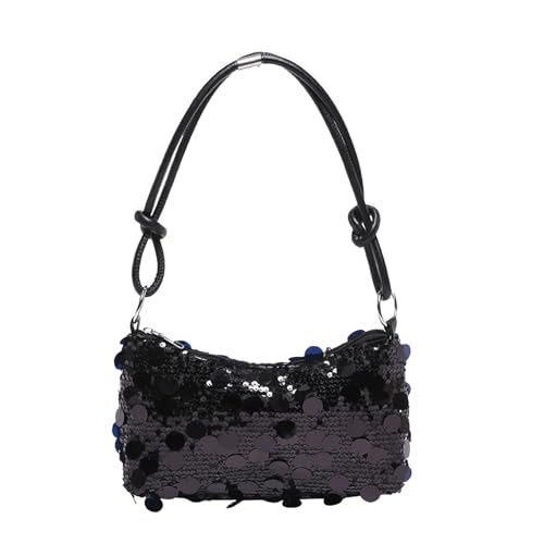 Uwiyo Sequin Clutch Bag for Women, Bling Evening Handbag Sparkly Sequin Shoulder Bag Bling Underarm Bag Y2k Handbags Clutch Purse With Zipper for Party Prom Bridal Night Bag (black-Large)