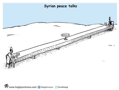 Political cartoon Syria peace talks