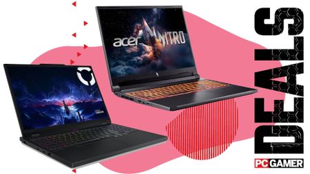 The Acer Nitro V 16 and the Lenovo Legion 5i gaming laptops float in the funky PC Gamer deal void.