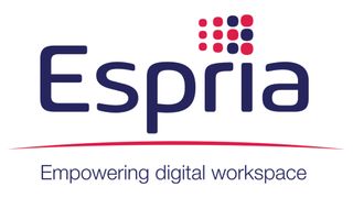 The Espria logo on a white background, with the slogan 'Empowering digital workspace' underneath it