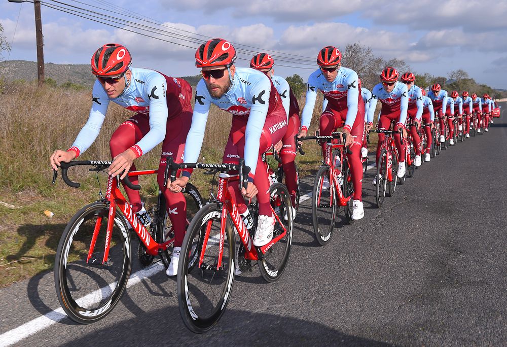 Marcel Kittel and Rick Zabel lead Katusha-Alpecin on a training ride