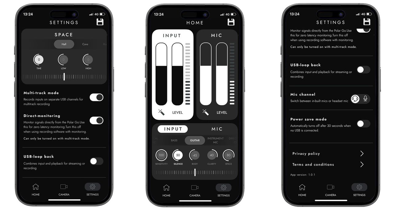 Blackstar Amplification Polar Go: the super-compact audio interface has a white fascia, black knobs and sides, and is small enough to fit inside the palm of your hand.