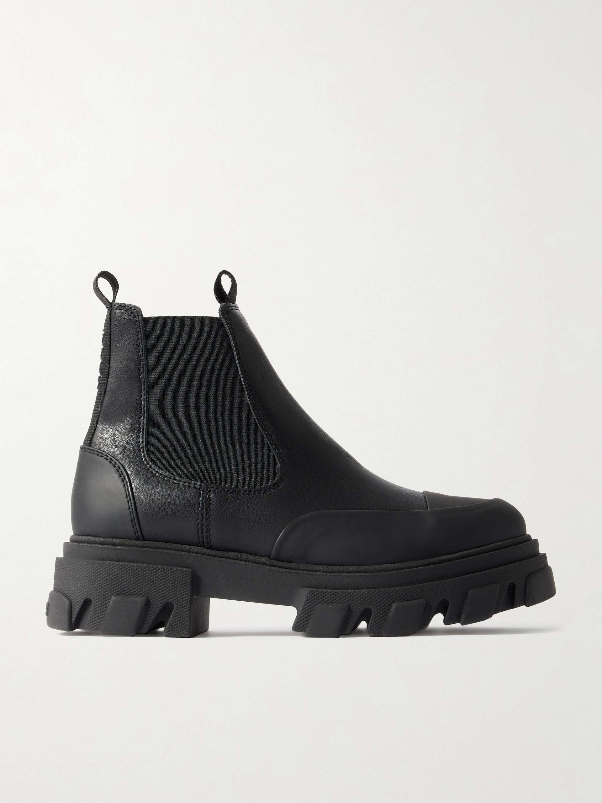 Paneled Recycled-Leather Chelsea Boots