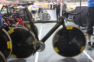 Bradley Wiggins' UK Sport Innovation team pursuit bike.