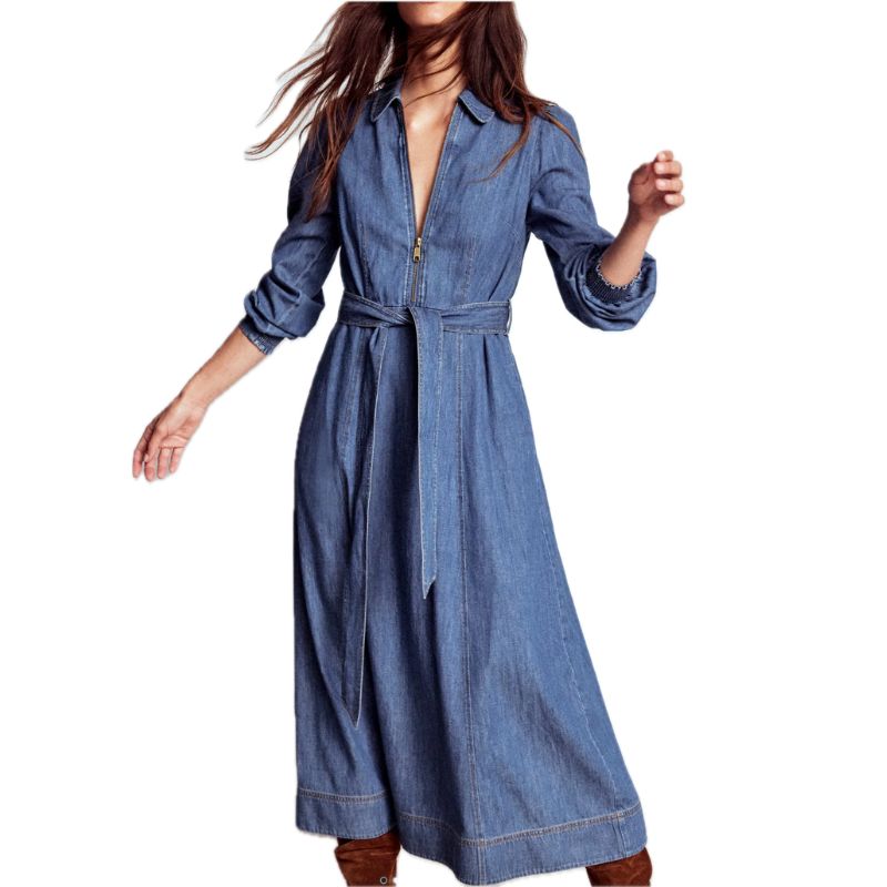 Boden, Adelaide Zip Denim Midi Dress