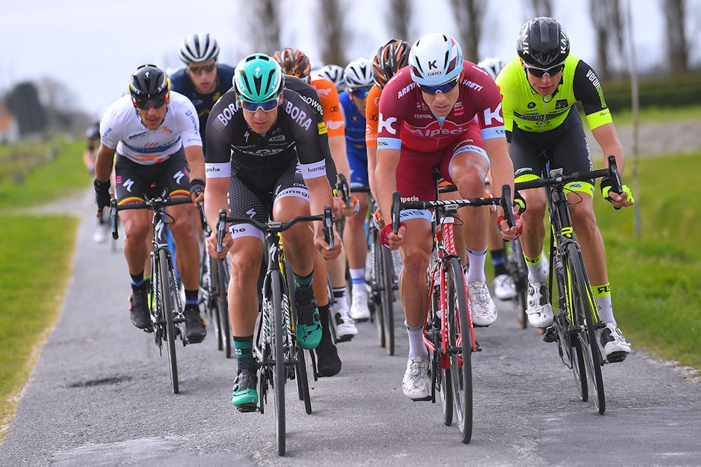 Alexander Kristoff rides in the bunch during stage 2 at Three Days of De Panne.
