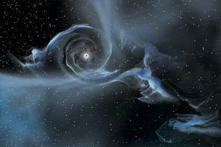 As a black hole sucks material from nearby objects (like this illustration showing the beast pulling gas from a companion star), its event horizon gets bigger.