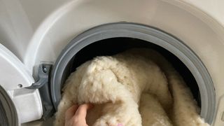 Put the electric blanket in the washing machine