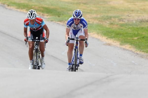 Rowena Fry (Jayco-AIS) and Chloe McConville (Team Jayco-VIS) chased Maclean