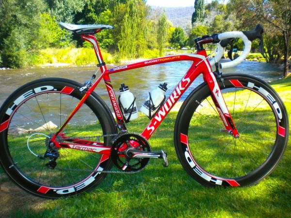 Budget Forklifts will ride the top of the range Specialized S-Works Tarmac SL4.