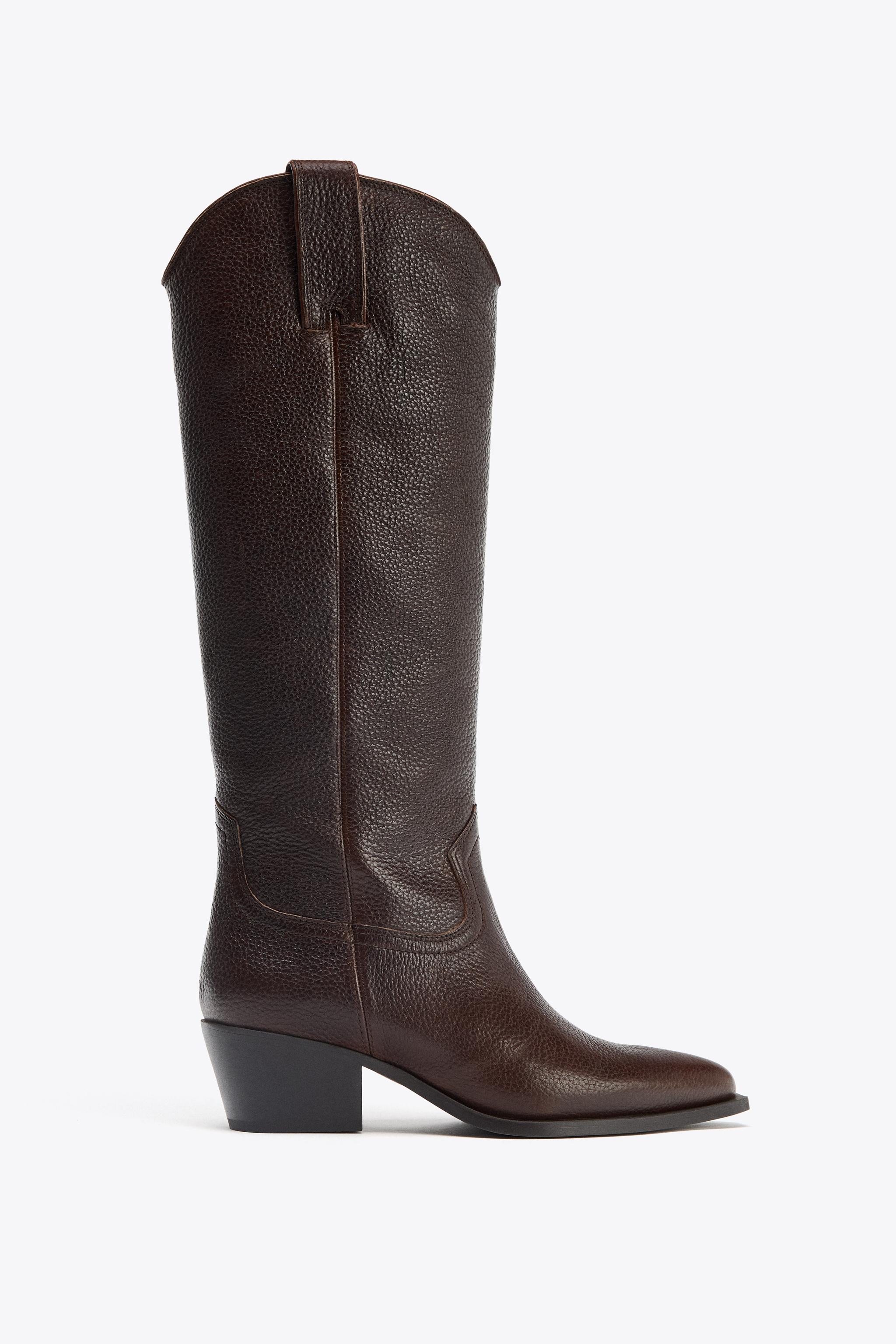 Leather Knee-High Boots