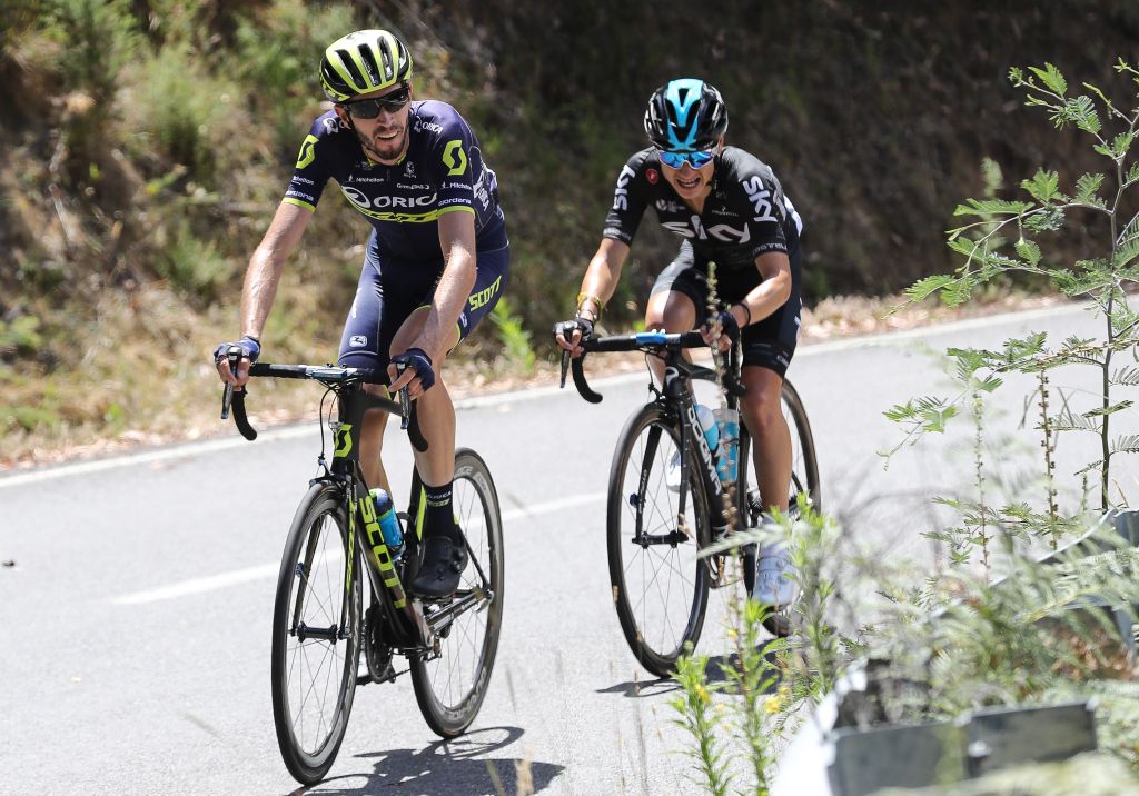 Damien Howson (Orica-Scott) leading Kenny Elissonde (Team Sky)