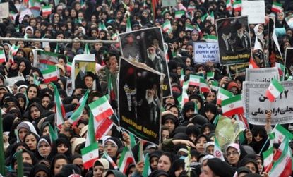 Pro-democracy protesters in Tehran.