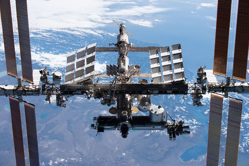 The International Space Station as seen by astronauts aboard a SpaceX Crew Dragon spacecraft on Nov. 8, 2021.