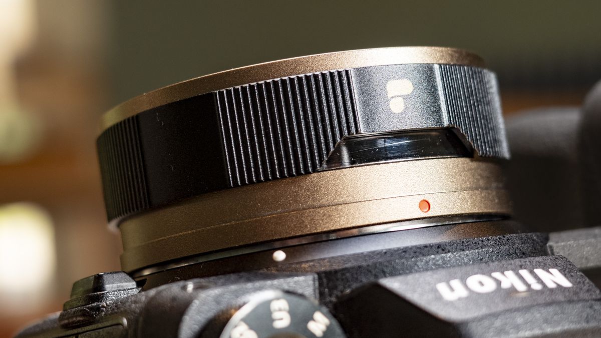 PolarPro LightLeak Lens, 28mm, attached to a Nikon mirrorless camera