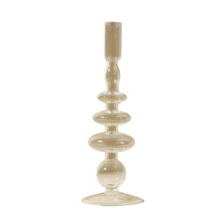 A glass candle holder