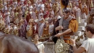 A roman in a chariot in Barabbas