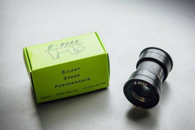C-Bear ceramic bottom bracket sat next to its green box