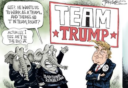 Political Carton U.S. Team Trump 2016