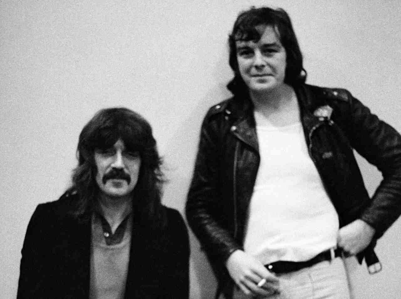 Deep Purple&amp;rsquo;s Jon Lord posing for a photograph with Tony Ashton